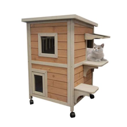 Agrandir l'image de MAISON POUR CHAT CAT HOME SUR ROUES L57,5xl54,5xh82cm Image de MAISON POUR CHAT CAT HOME SUR ROUES L57,5xl54,5xh82cm