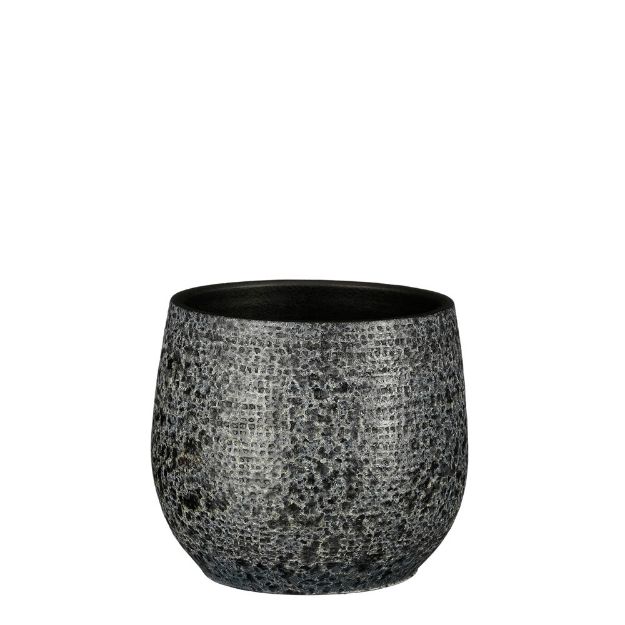 Image de Enrique pot ronde gris - h15xd17cm - Mica