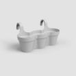 Image de POT CAPRI BALCON TRIPLE 54CM GRIS CLAIR